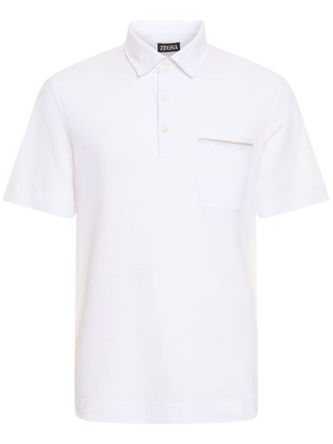 Cotton Piquet Short Sleeve Polo - ZEGNA - Modalova