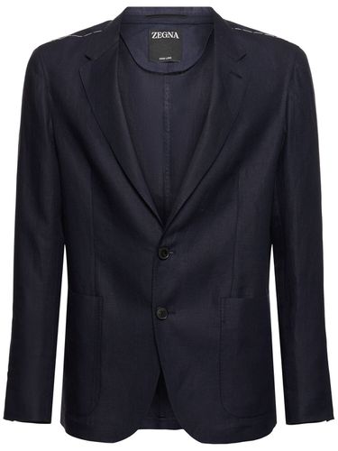 Oasi Lino Single Breast Blazer - ZEGNA - Modalova