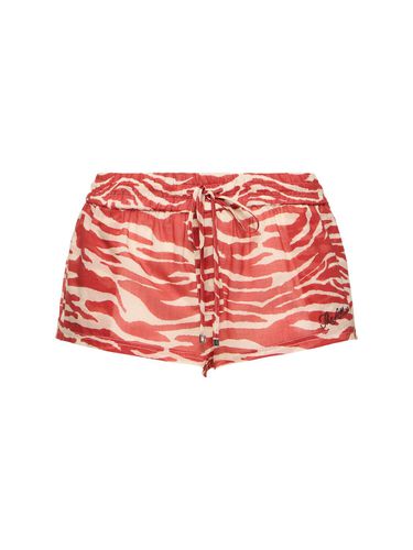 Printed Mousseline Low Waist Shorts - THE ATTICO - Modalova