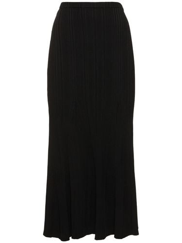 Ribbed Viscose Knit Long Skirt - SELF-PORTRAIT - Modalova