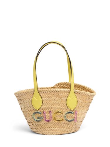 Mini Raffia Tote Bag W/ Logo - GUCCI - Modalova