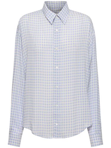 Checked Viscose Boxy Shirt - AMI PARIS - Modalova