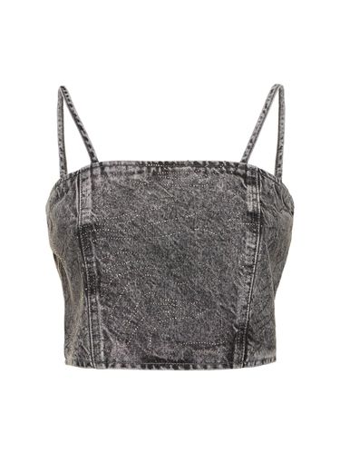 Embellished Cotton Denim Top - ROTATE - Modalova