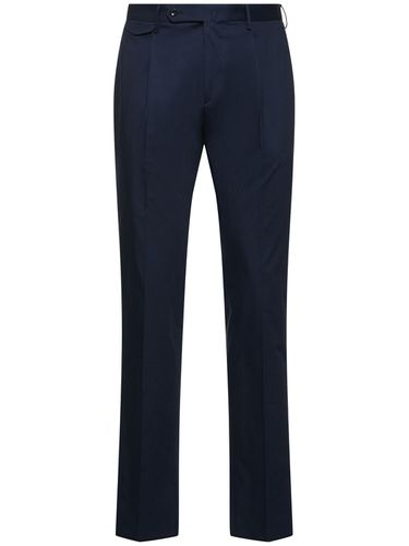 Stretch Cotton Single Pleat Pants - TAGLIATORE - Modalova