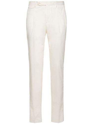 Stretch Cotton Single Pleat Pants - TAGLIATORE - Modalova