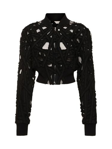 Embroidered Cropped Tech Zip Jacket - RICK OWENS - Modalova