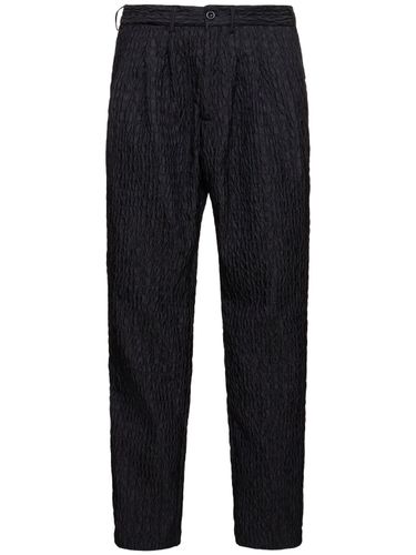 Triple Pleat Silk Croc Jacquard Pants - 4SDESIGNS - Modalova