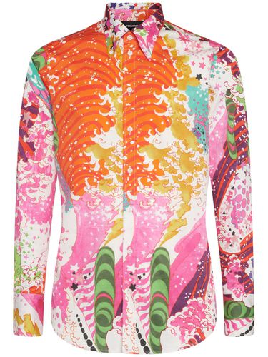 Printed Stretch Cotton Shirt - DSQUARED2 - Modalova