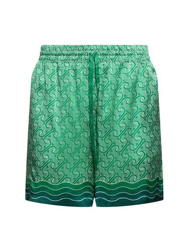 Drawstring Silk Shorts - CASABLANCA - Modalova