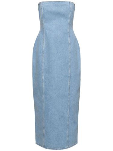 Cotton Denim Tube Dress - MAGDA BUTRYM - Modalova