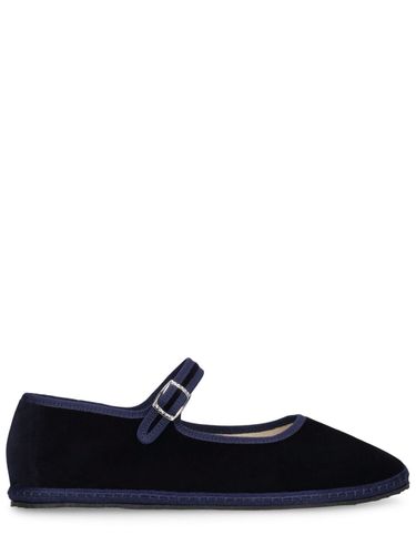 Mm Mary Jane Blu Velvet Slippers - VIBI VENEZIA - Modalova