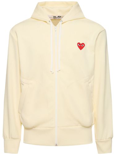 Mini Heart Patch Zip-up Jersey Hoodie - COMME DES GARÇONS PLAY - Modalova