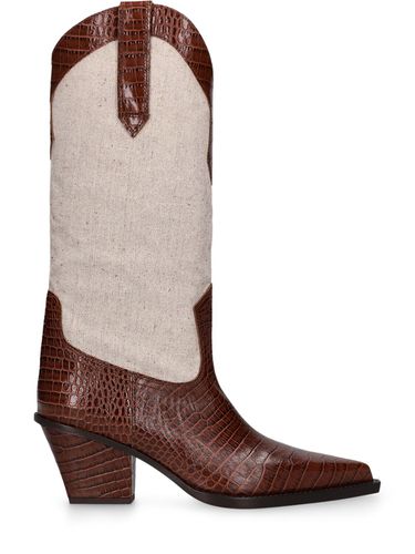 Mm Rosario Leather & Canvas Boots - PARIS TEXAS - Modalova