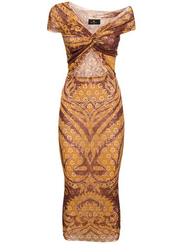 Printed Mesh Dress - ETRO - Modalova