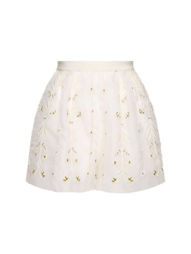 Embroidered Silk Organza Shorts - GIAMBATTISTA VALLI - Modalova