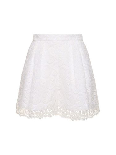 Paisley Lace Cotton Blend Shorts - GIAMBATTISTA VALLI - Modalova