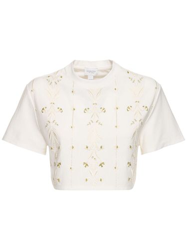 Embroidered Jersey Crop Top - GIAMBATTISTA VALLI - Modalova