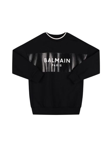 Sudadera De Algodón Con Logo - BALMAIN - Modalova