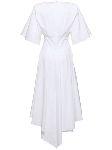 Cotton Poplin S/s Flared Midi Dress - ALEXANDRE VAUTHIER - Modalova