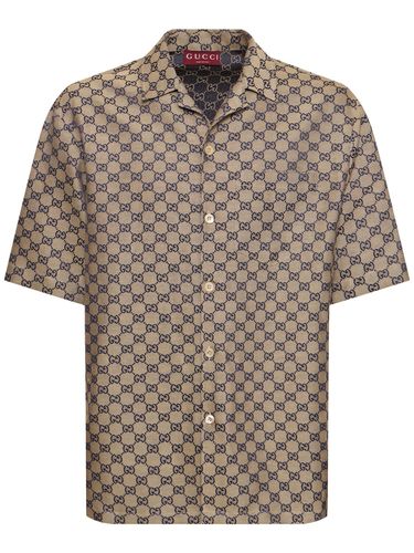 Camisa De Lino Gg - GUCCI - Modalova