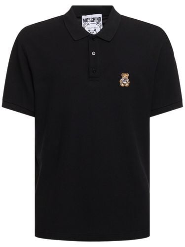 Camiseta Polo Con Parche - MOSCHINO - Modalova