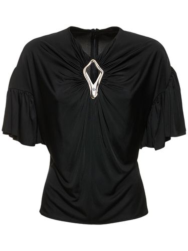 Embellished Draped Satin Top - LANVIN - Modalova