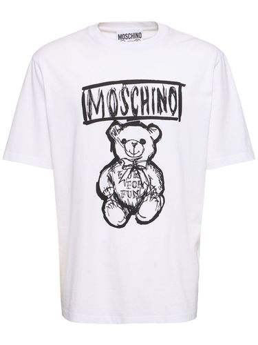 T-shirt Con Stampa Logo - MOSCHINO - Modalova