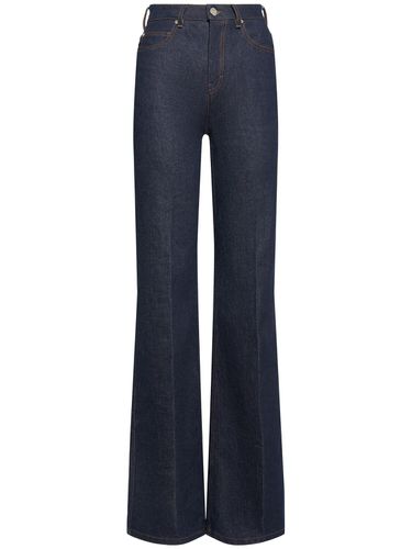 High Rise Flared Cotton Denim Jeans - AMI PARIS - Modalova