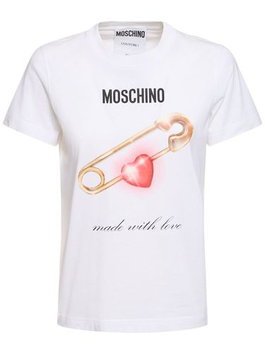 Bedrucktes T-shirt Aus Baumwolljersey - MOSCHINO - Modalova