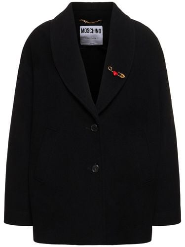 Wool Blend Short Coat - MOSCHINO - Modalova