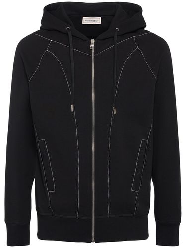 Cotton Loopback Zip-up Hoodie - ALEXANDER MCQUEEN - Modalova