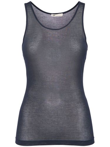 Sheer Cotton Blend Tank Top - AMI PARIS - Modalova