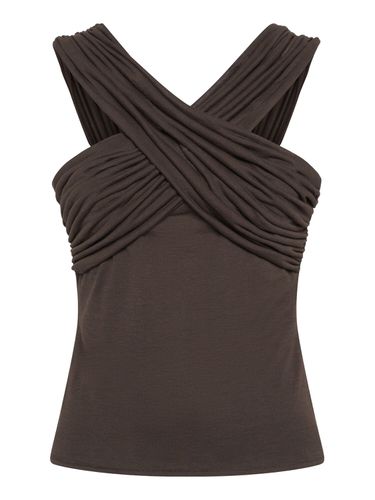 Draped Cotton Blend Jersey Top - AMI PARIS - Modalova