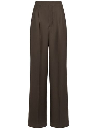 High Waist Wool Wide Pants - AMI PARIS - Modalova