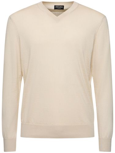 Cashmere & Silk V Neck Sweater - ZEGNA - Modalova