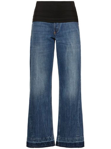 Jeans Anchos De Denim Y Tela - STELLA MCCARTNEY - Modalova