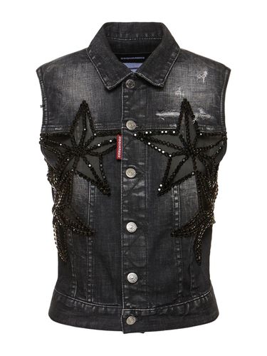 Chaleco De Denim Con Decoraciones - DSQUARED2 - Modalova