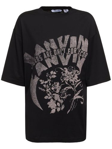 Logo Printed Jersey T-shirt - LANVIN - Modalova