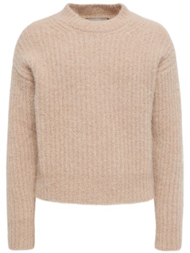 Ribbed Mohair Blend Crewneck Sweater - AMI PARIS - Modalova