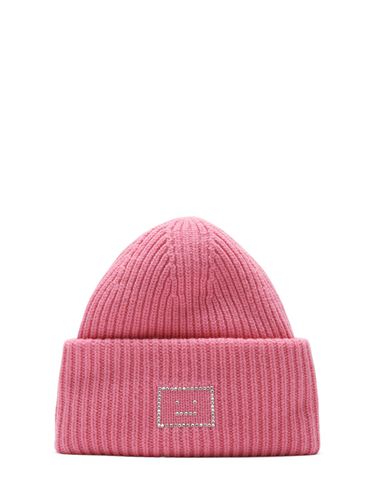 Pansy Crystal Logo Wool Hat - ACNE STUDIOS - Modalova