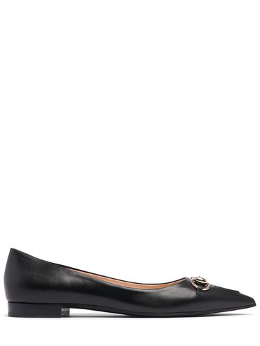 Mm Leather Ballet Flats W/ Horsebit - GUCCI - Modalova