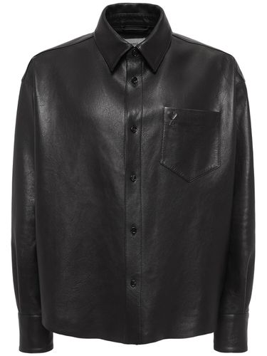 Boxy Fit Leather Overshirt - AMI PARIS - Modalova