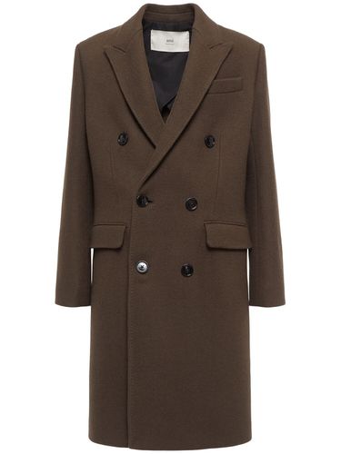 Double Breasted Wool Coat - AMI PARIS - Modalova