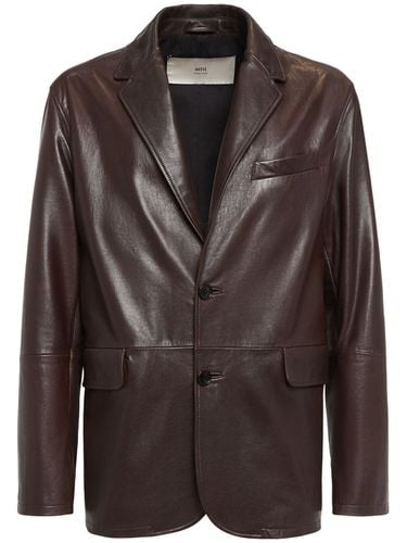 Blazer De Piel - AMI PARIS - Modalova