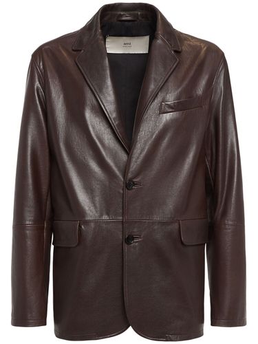 Blazer Monopetto In Pelle - AMI PARIS - Modalova