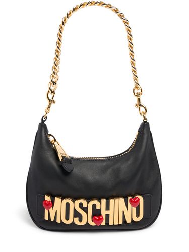 Heart Logo Napa Leather Shoulder Bag - MOSCHINO - Modalova