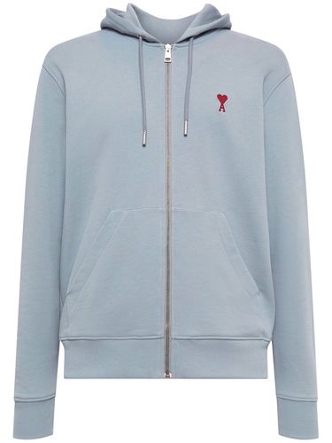 Adc Stretch Cotton Zip Hoodie - AMI PARIS - Modalova