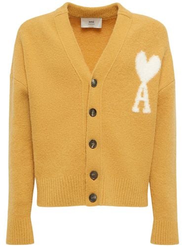 Cardigan Aus Alpakamischstrick „adc“ - AMI PARIS - Modalova