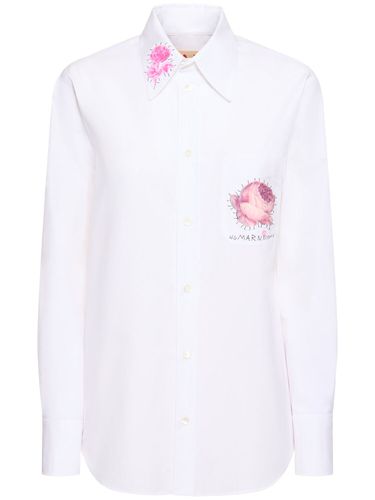 Embroidered Cotton Poplin Shirt - MARNI - Modalova