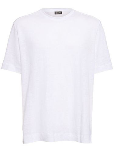 Pure Linen Jersey T-shirt - ZEGNA - Modalova